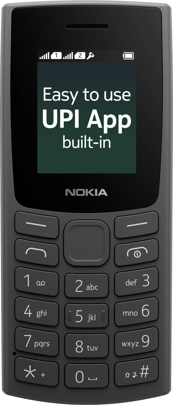 Nokia All-New 105 Single Sim Keypad Phone with Built-in UPI Payments (Charcoal)