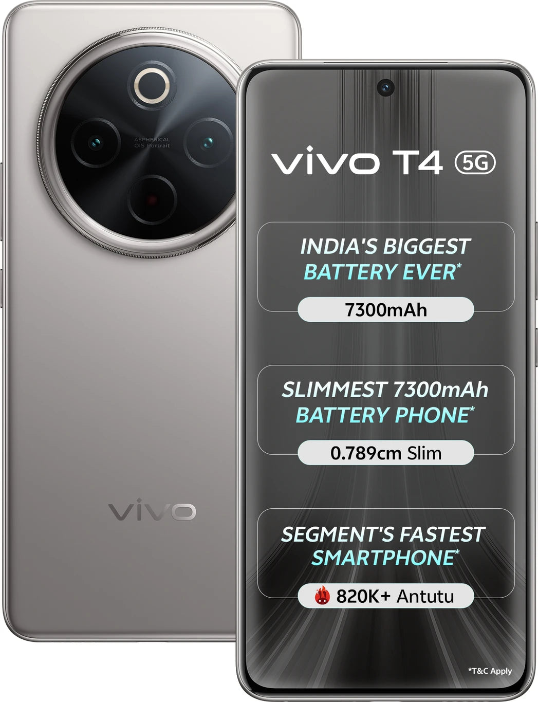 vivo T4 5G (Phantom Grey, 256 GB) (12 GB RAM)