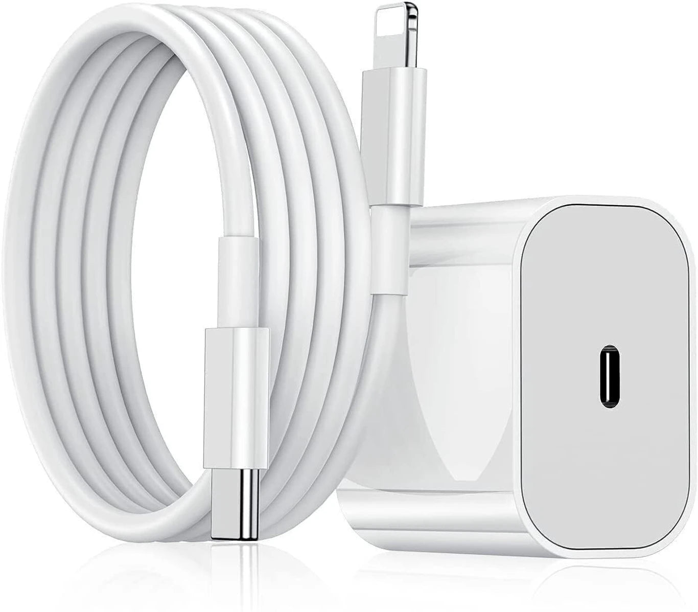 20W Quick Charge 3A Wall Charger with Detachable Cable (White, Cable Included)